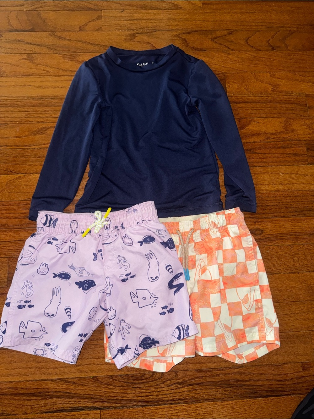 Cat & Jack Swim Bundle - 1 rash guard & 2 trunks